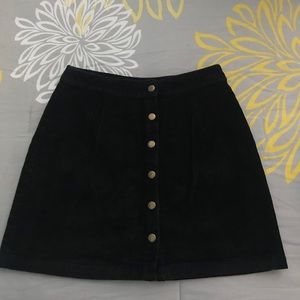Tobi ILYN Black Corduroy Skirt